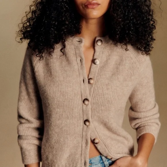 Sezane Gray Ribbed Cardigan - Picture 4 of 6